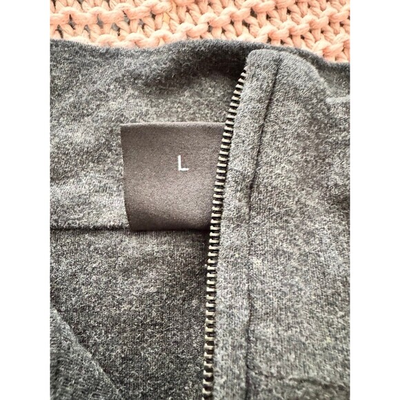 HUGO BOSS MENS L 1/2 ZIP CASUAL SWEATER BLACK CHARCOAL GREY PIMA 100% COTTON - Picture 4 of 7